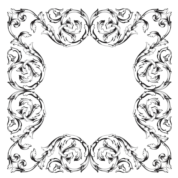 Vector classical baroque ornament. decorative design element filigree.