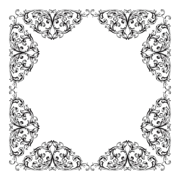 Classical baroque ornament. decorative design element filigree.