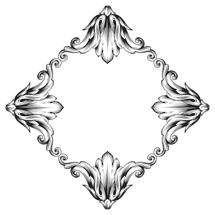 Vector classical baroque ornament. decorative design element filigree.