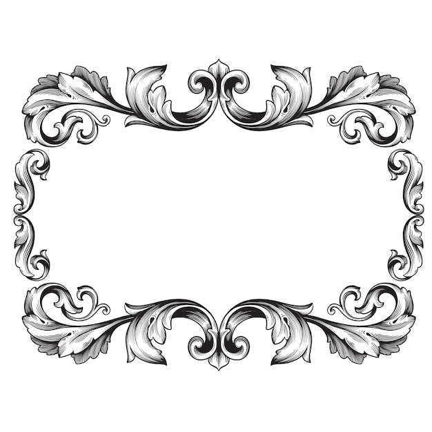 Vector classical baroque ornament. decorative design element filigree.