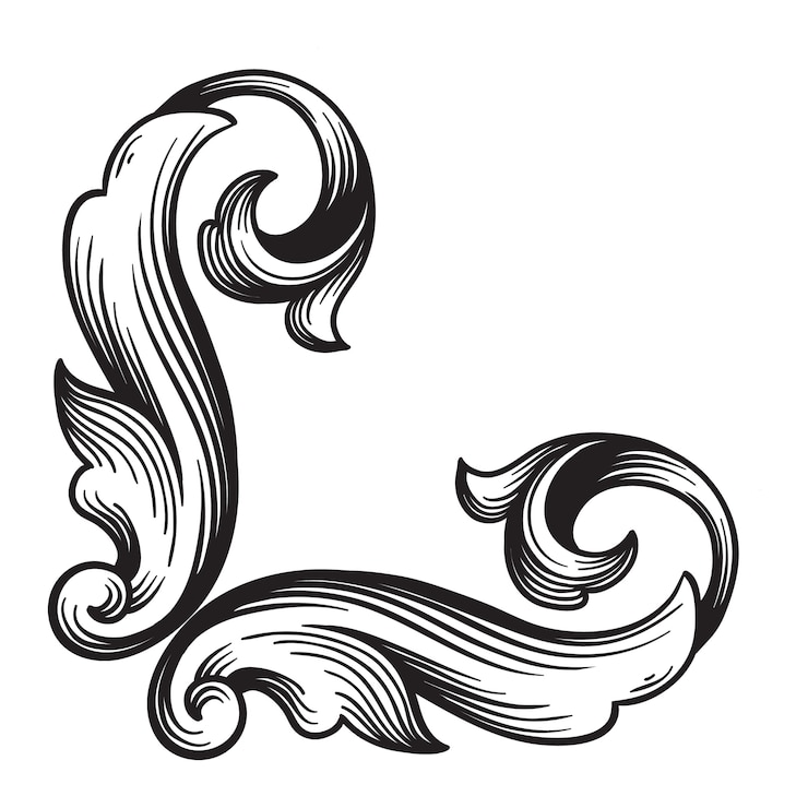 Vector classical baroque ornament. decorative design element filigree.