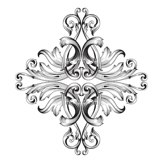 Vector classical baroque ornament. decorative design element filigree.