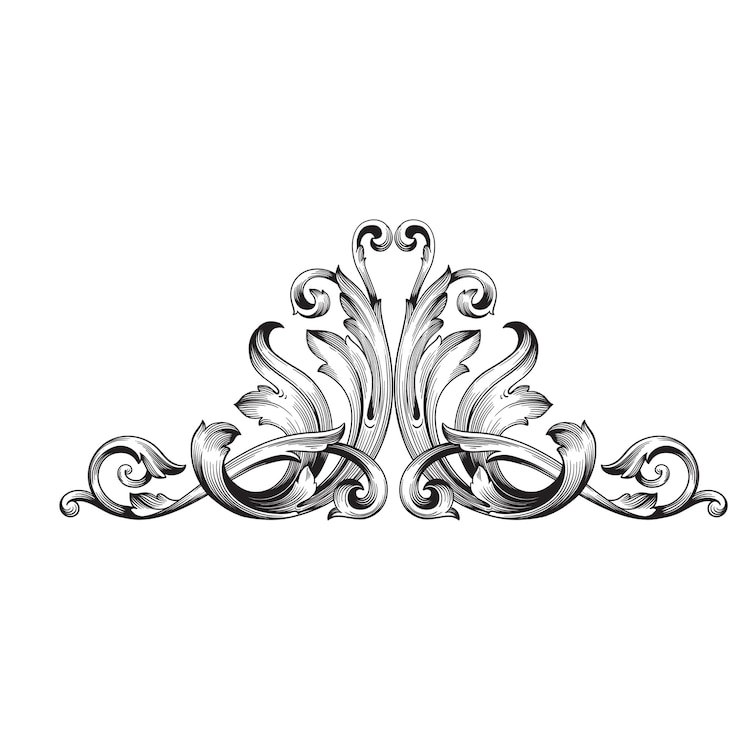 Vector classical baroque ornament. decorative design element filigree.