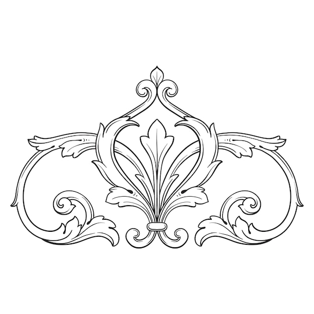 Classical baroque ornament. Decorative design element filigree.