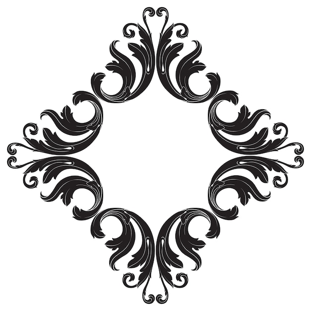 Ornamento barocco classico. elemento decorativo di design in filigrana.
