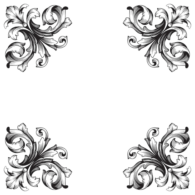 Premium Vector | Classical baroque ornament. decorative design element ...