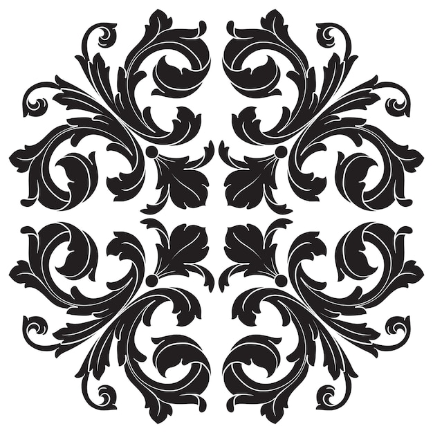 Classical baroque ornament. Decorative design element filigree.