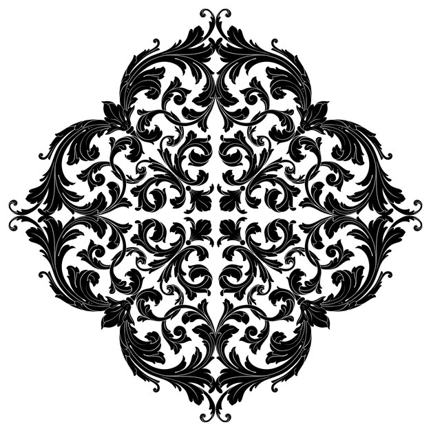 Classical baroque ornament. Decorative design element filigree.