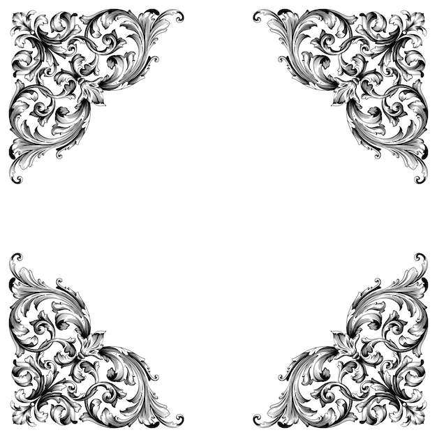 Vector classical baroque ornament. decorative design element filigree.