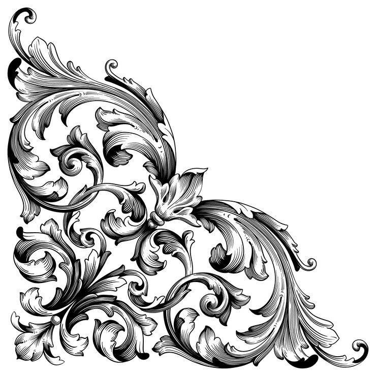 Vector classical baroque ornament. decorative design element filigree.
