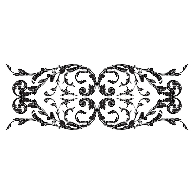Classical baroque ornament. decorative design element filigree.