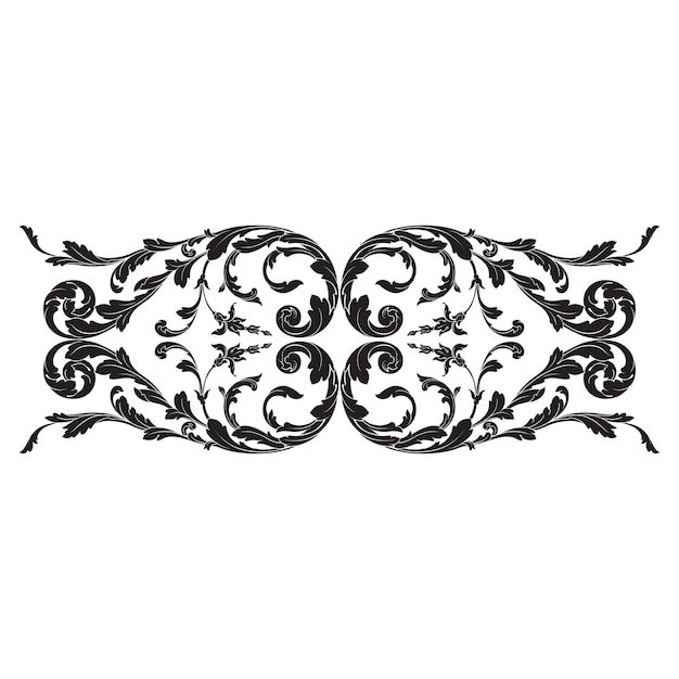 Classical baroque ornament. Decorative design element filigree.