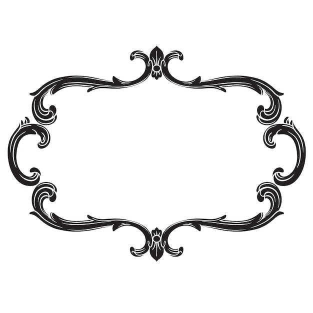 Classical baroque ornament. Decorative element filigree.