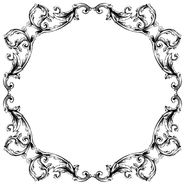 Classical baroque ornament. decorative element filigree.