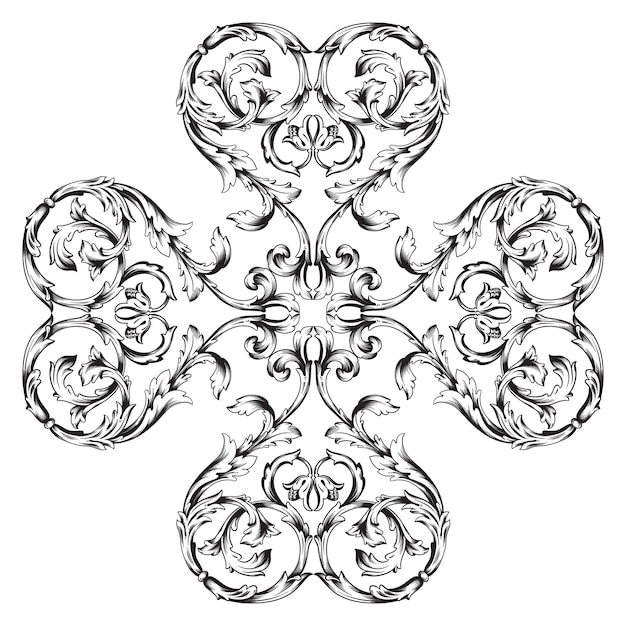 Classical baroque vector of vintage element