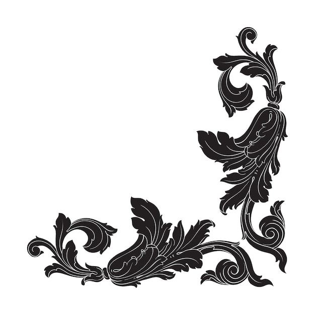 Classical baroque   of vintage element  . Decorative design element filigree calligraphy  .  