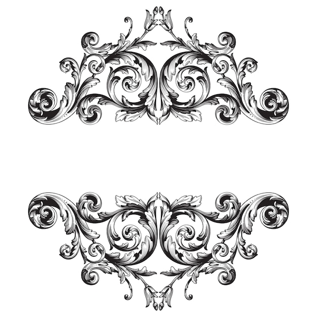 Classical baroque   of vintage element  . Decorative design element filigree calligraphy  .  