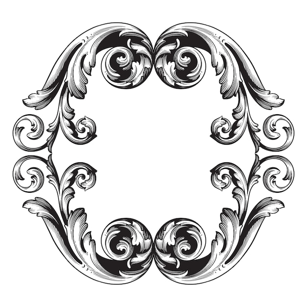 Classical baroque   of vintage element  . Decorative design element filigree calligraphy  .  