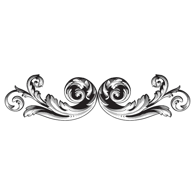 Classical baroque   of vintage element  . Decorative design element filigree calligraphy  .  