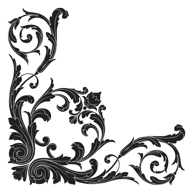 Classical baroque   of vintage element  . Decorative design element filigree calligraphy  .  