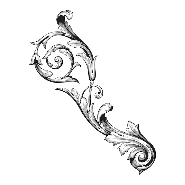 Classical baroque   of vintage element  . decorative design element filigree calligraphy  .