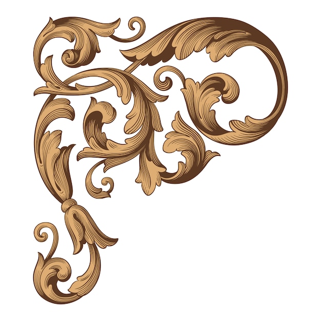 Классическое барокко старинного элемента. Декоративный элемент дизайна филигранной каллиграфии.