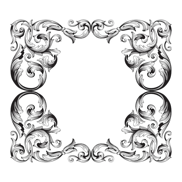 Classical baroque   of vintage element  . Decorative design element filigree calligraphy  .