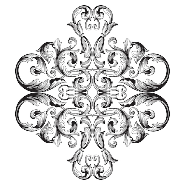 Vector classical baroque   of vintage element  . decorative design element filigree calligraphy  .