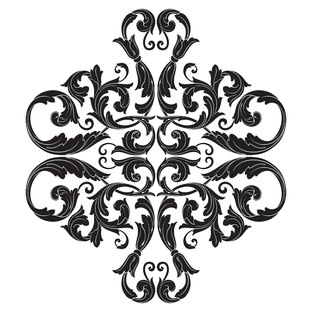 Classical baroque   of vintage element  . Decorative design element filigree calligraphy  .