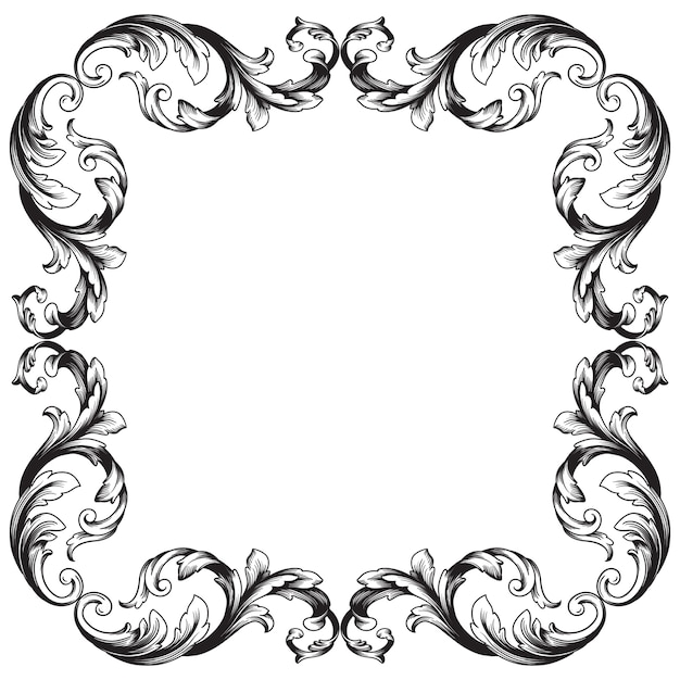 Vector classical baroque vintage element. decorative design element filigree.