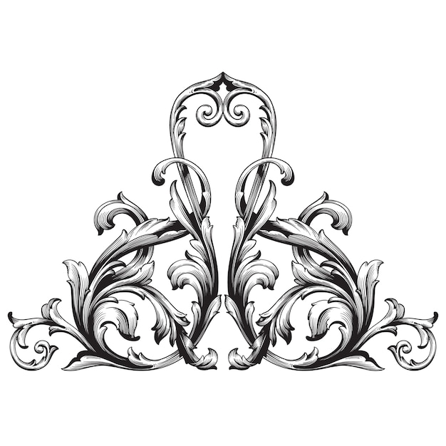 Classical baroque vintage element. Decorative design element filigree.