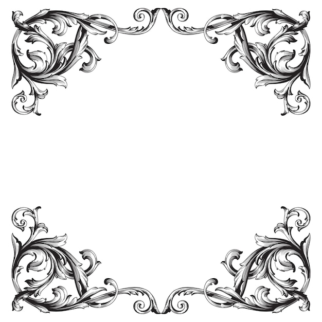 Vector classical baroque vintage element. decorative design element filigree.