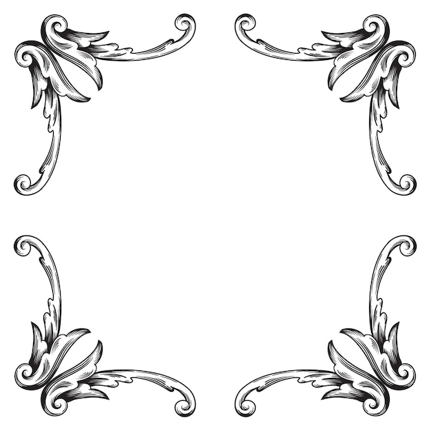 Vector classical baroque vintage element. decorative design element filigree.