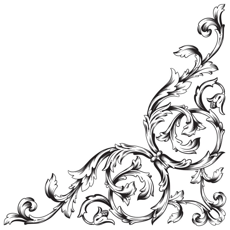 Vector classical baroque vintage element. decorative design element filigree.