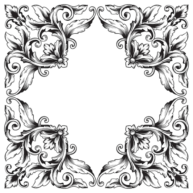 Classical baroque vintage element. Decorative design element filigree.