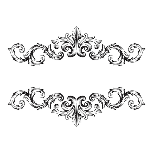 Classical baroque   of vintage element for design. Decorative design element filigree calligraphy  .