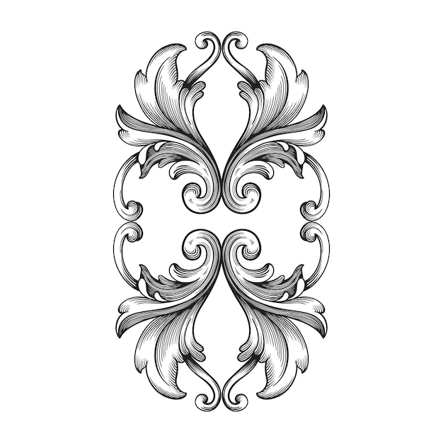 Vector classical baroque   of vintage element for design. decorative design element filigree calligraphy  .