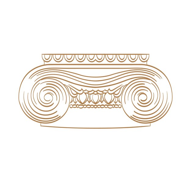 classical column architecture element hand drawn column shape for logo
