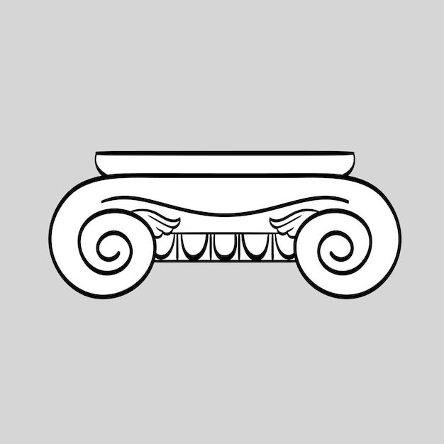 classical column architecture element hand drawn column shape for logo