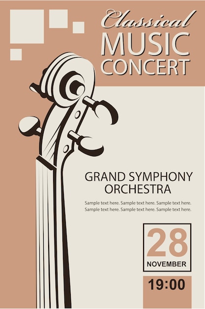 Vector classical concert poster