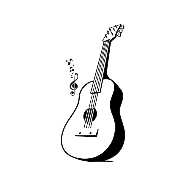 Vettore illustrazione vettoriale di chitarra classica chitarra acustica