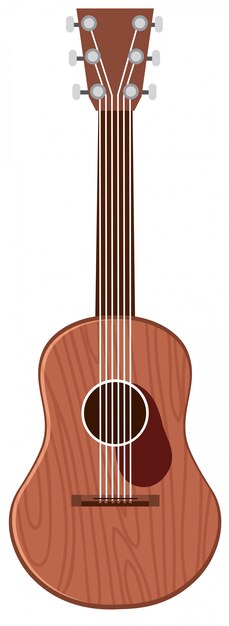 A classical guitar on white background