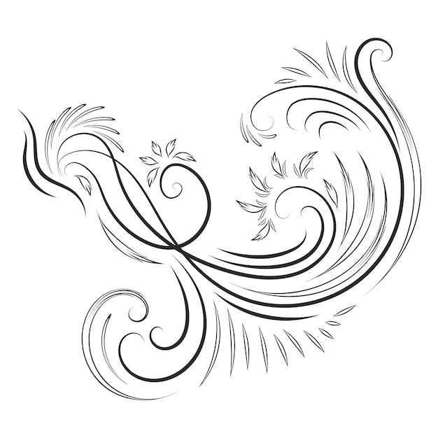 Classical ink swirl ornament