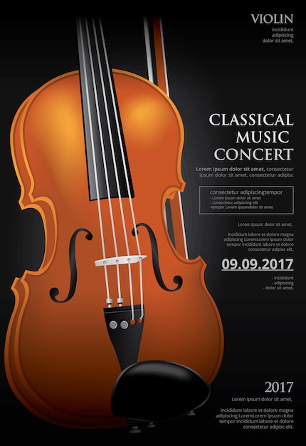 Vettore l'illustrazione classica di vettore del violino di concetto di musica