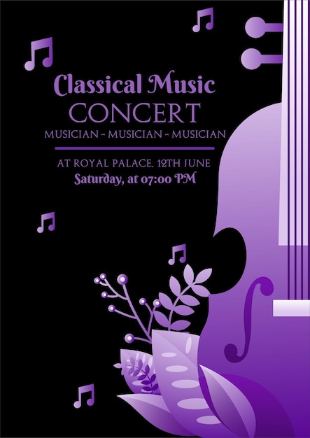 Classical music concert design flyer brochure template