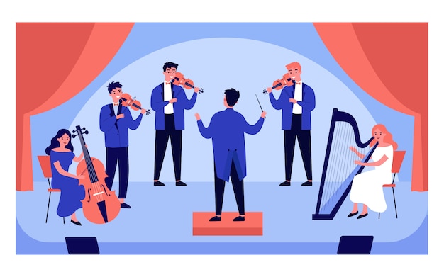 クラシック音楽コンサートイラスト プレミアムベクター