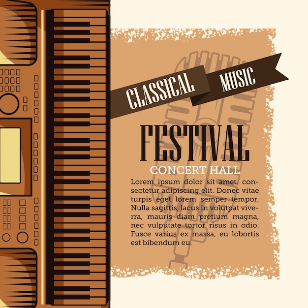 Vector classical music festival flyer