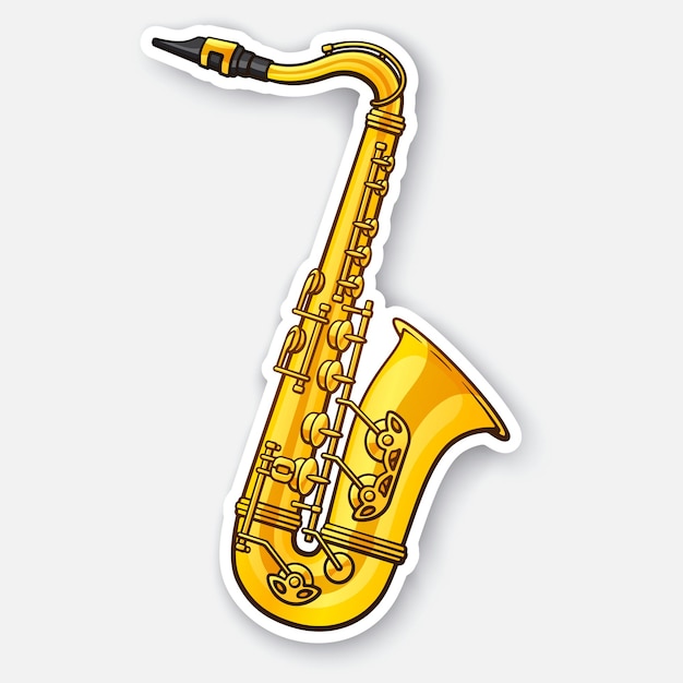 Classical music wind instrument saxophone Vector illustration