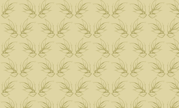 ベクトル 植物モチーフの葉の古典的なシームレス パターン