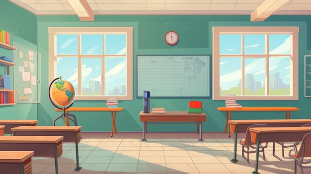 Classroom background vector